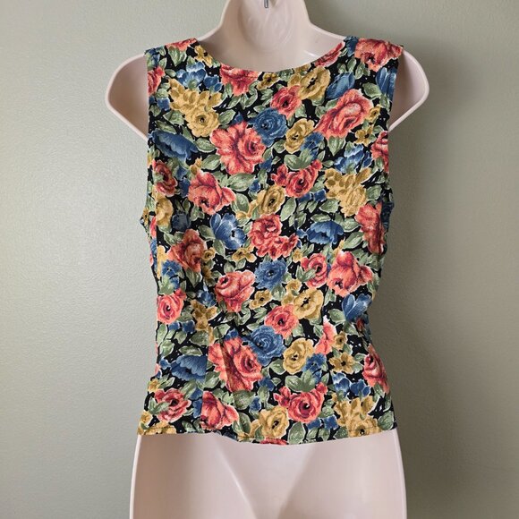 Vintage Rampage Floral Button Up Corset Tank Blouse - Picture 5 of 7